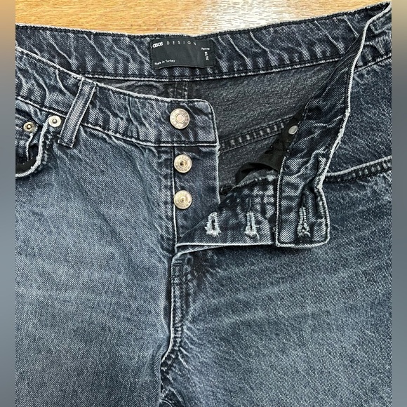 ASOS dark wash button fly petite straight cut denim jeans 28 waist - Picture 2 of 8